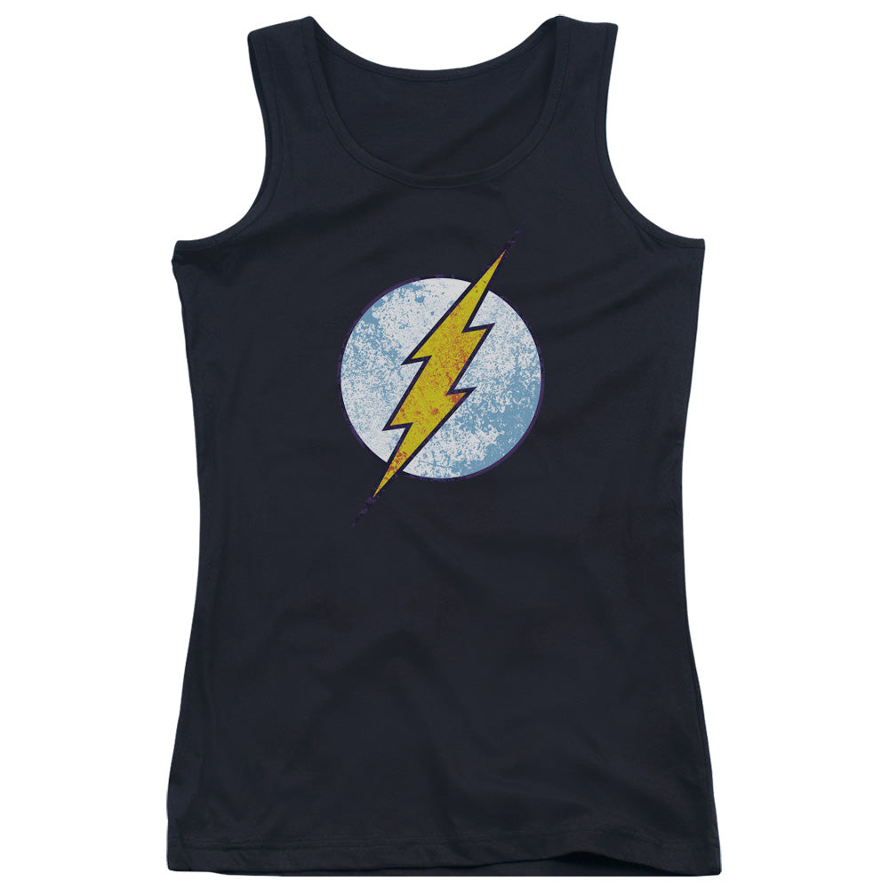 DC Comics Flash Flash Neon Distress Logo Womens Tank Top Shirt Black