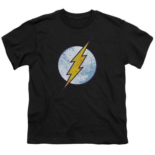 DC Comics Flash Flash Neon Distress Logo Kids Youth T Shirt Black