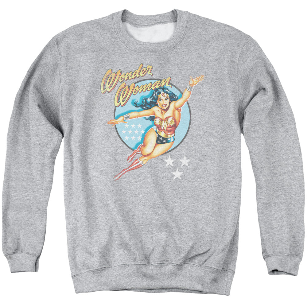 DC Comics Wonder Woman Vintage Mens Crewneck Sweatshirt Athletic Heather