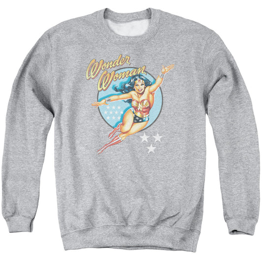 DC Comics Wonder Woman Vintage Mens Crewneck Sweatshirt Athletic Heather