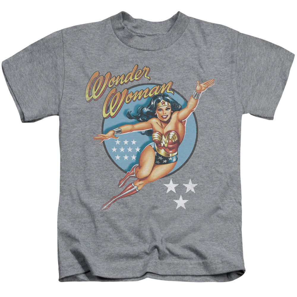 DC Comics Wonder Woman Vintage Juvenile Kids Youth T Shirt Athletic Heather 