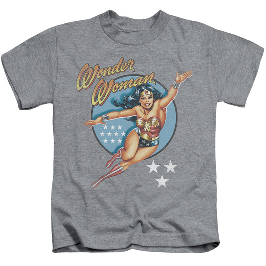 DC Comics Wonder Woman Vintage Juvenile Kids Youth T Shirt Athletic Heather 