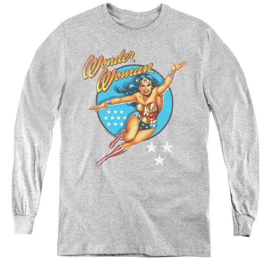 DC Comics Wonder Woman Vintage Long Sleeve Kids Youth T Shirt Athletic Heather