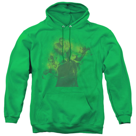 DC Comics Spray Sketch League Mens Hoodie Kelly Green