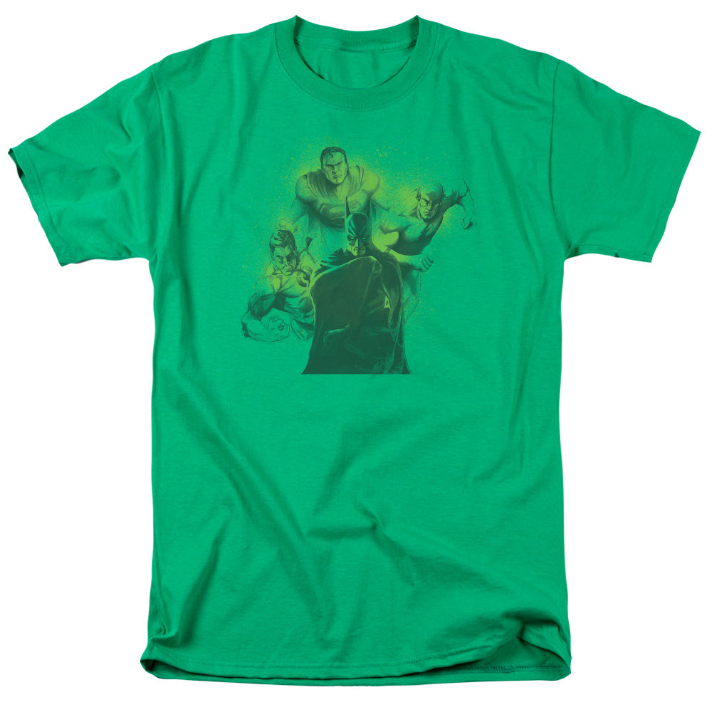 DC Comics Spray Sketch League Mens T Shirt Kelly Green
