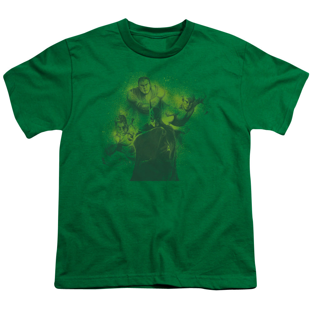 DC Comics Spray Sketch League Kids Youth T Shirt Kelly Green