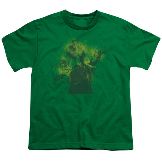 DC Comics Spray Sketch League Kids Youth T Shirt Kelly Green