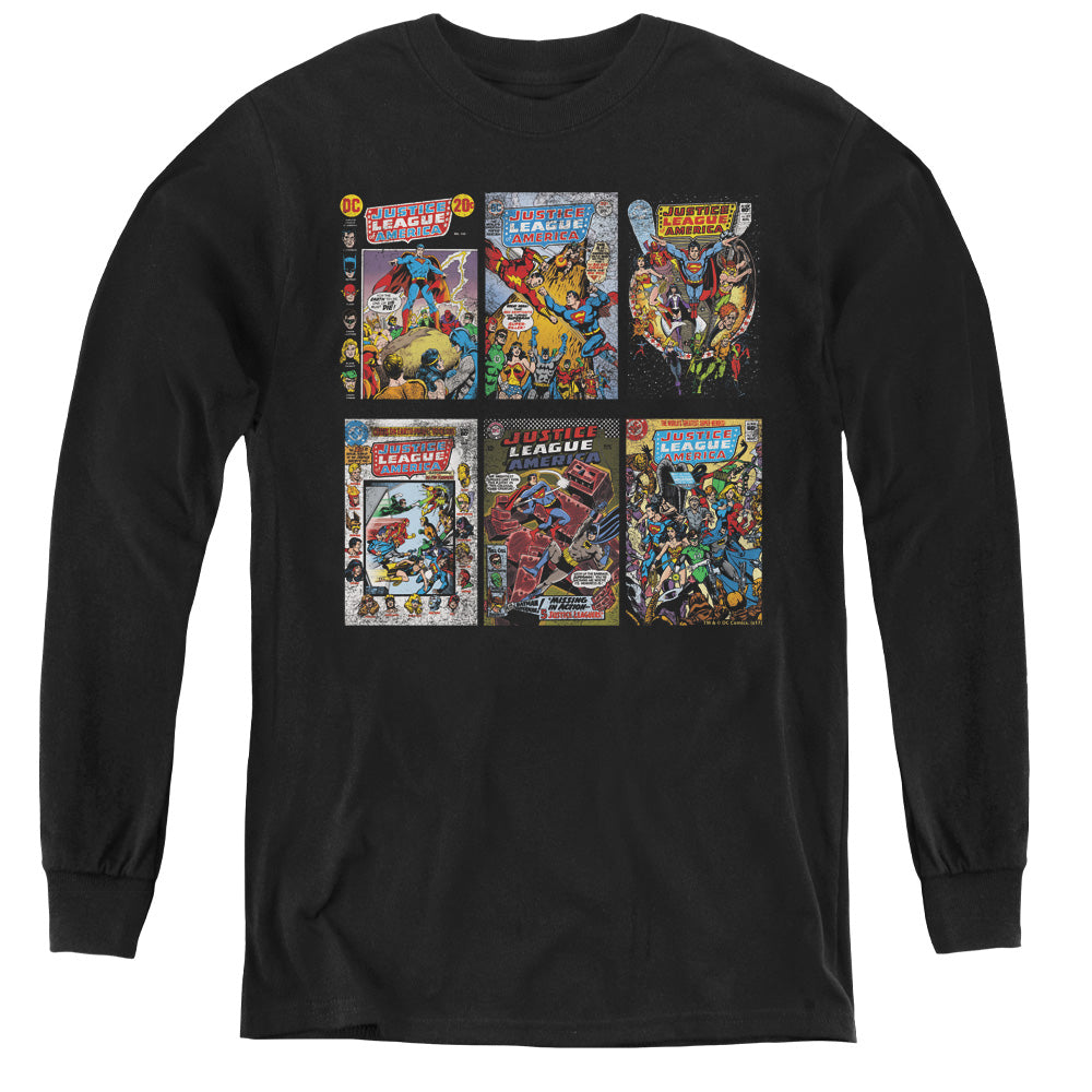 DC Comics DC Comics Covers Long Sleeve Kids Youth T Shirt Black