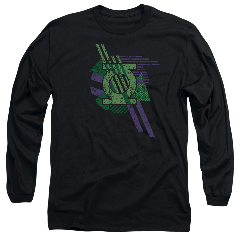DC Comics Lantern Shapes Mens Long Sleeve Shirt Black