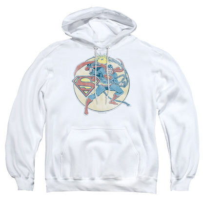 Dco Retro Superman Iron On Mens Hoodie White