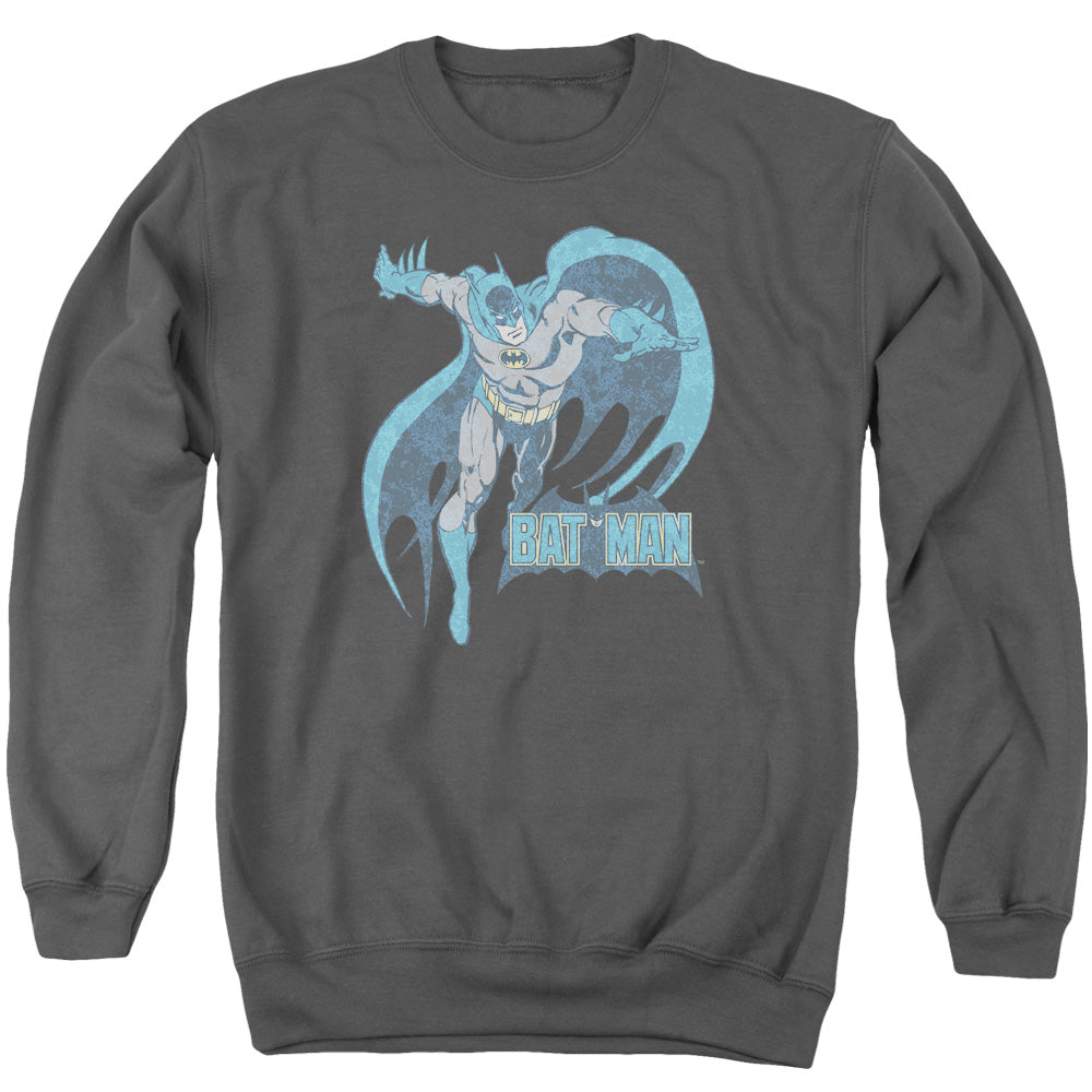 DC Comics Desaturated Batman Mens Crewneck Sweatshirt Charcoal