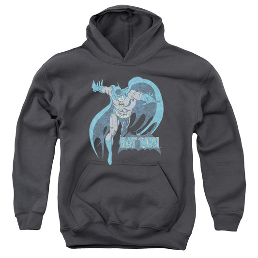 DC Comics Desaturated Batman Kids Youth Hoodie Charcoal