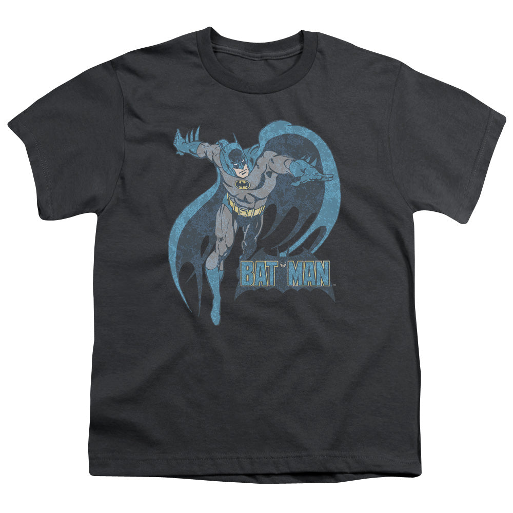 DC Comics Desaturated Batman Kids Youth T Shirt Charcoal
