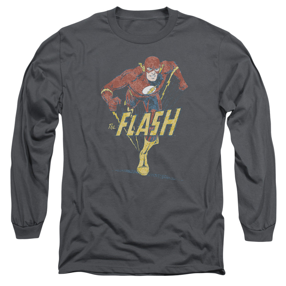 DC Comics Flash Desaturated Flash Mens Long Sleeve Shirt Charcoal