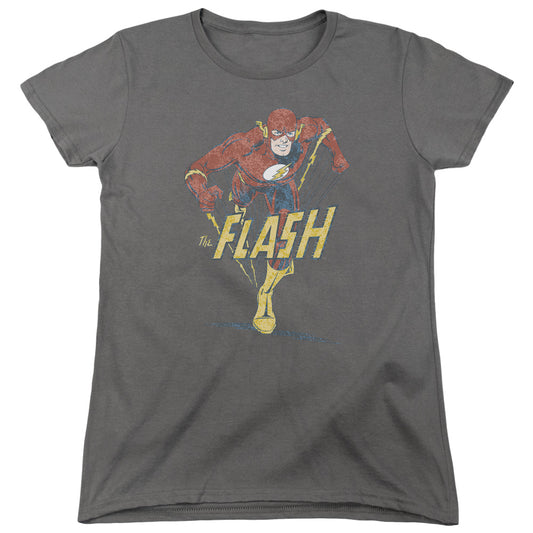 DC Comics Flash Desaturated Flash Womens T Shirt Charcoal