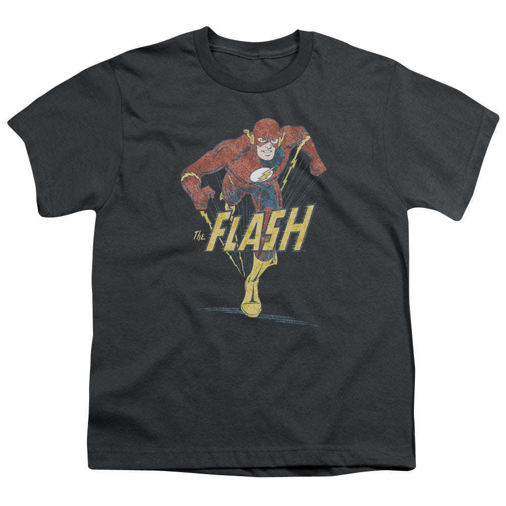 DC Comics Flash Desaturated Flash Kids Youth T Shirt Charcoal