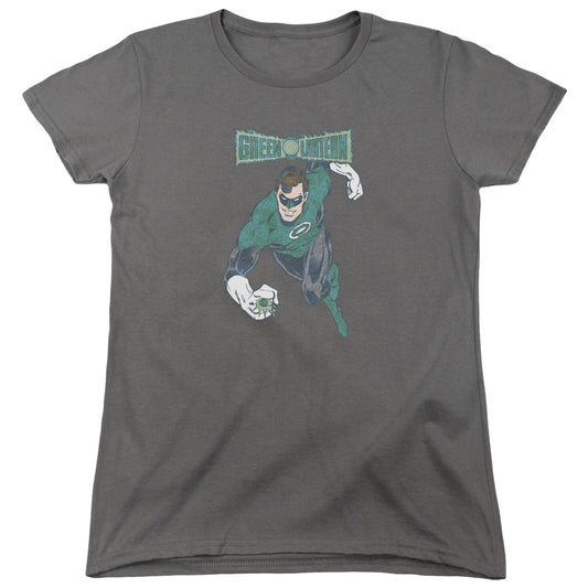DC Comics Desaturated Green Lantern Womens T Shirt Charcoal