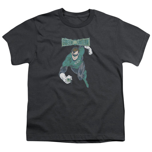 DC Comics Desaturated Green Lantern Kids Youth T Shirt Charcoal