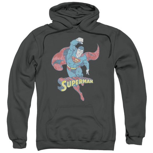 DC Comics Desaturated Superman Mens Hoodie Charcoal