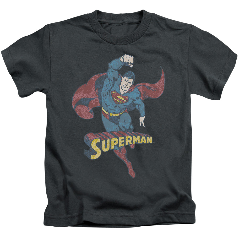 DC Comics Desaturated Superman Juvenile Kids Youth T Shirt Charcoal 