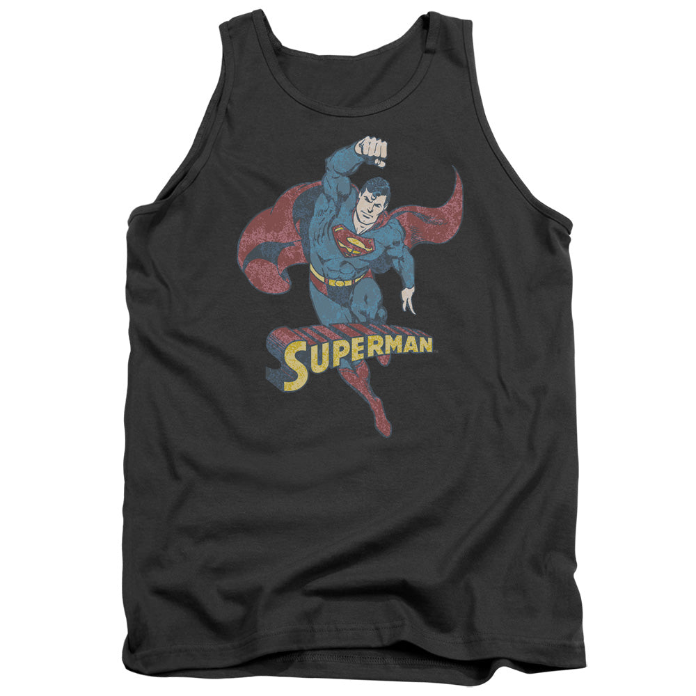 DC Comics Desaturated Superman Mens Tank Top Shirt Charcoal