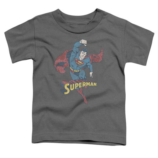 DC Comics Desaturated Superman Toddler Kids Youth T Shirt Charcoal