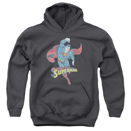 DC Comics Desaturated Superman Kids Youth Hoodie Charcoal