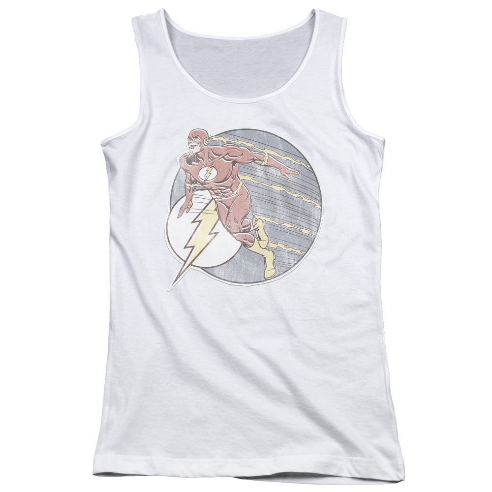 DC Comics Flash Retro Flash Iron on Womens Tank Top Shirt White