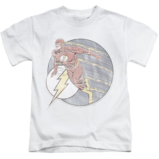 DC Comics Flash Retro Flash Iron on Juvenile Kids Youth T Shirt White 