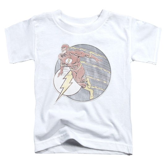 DC Comics Flash Retro Flash Iron on Toddler Kids Youth T Shirt White