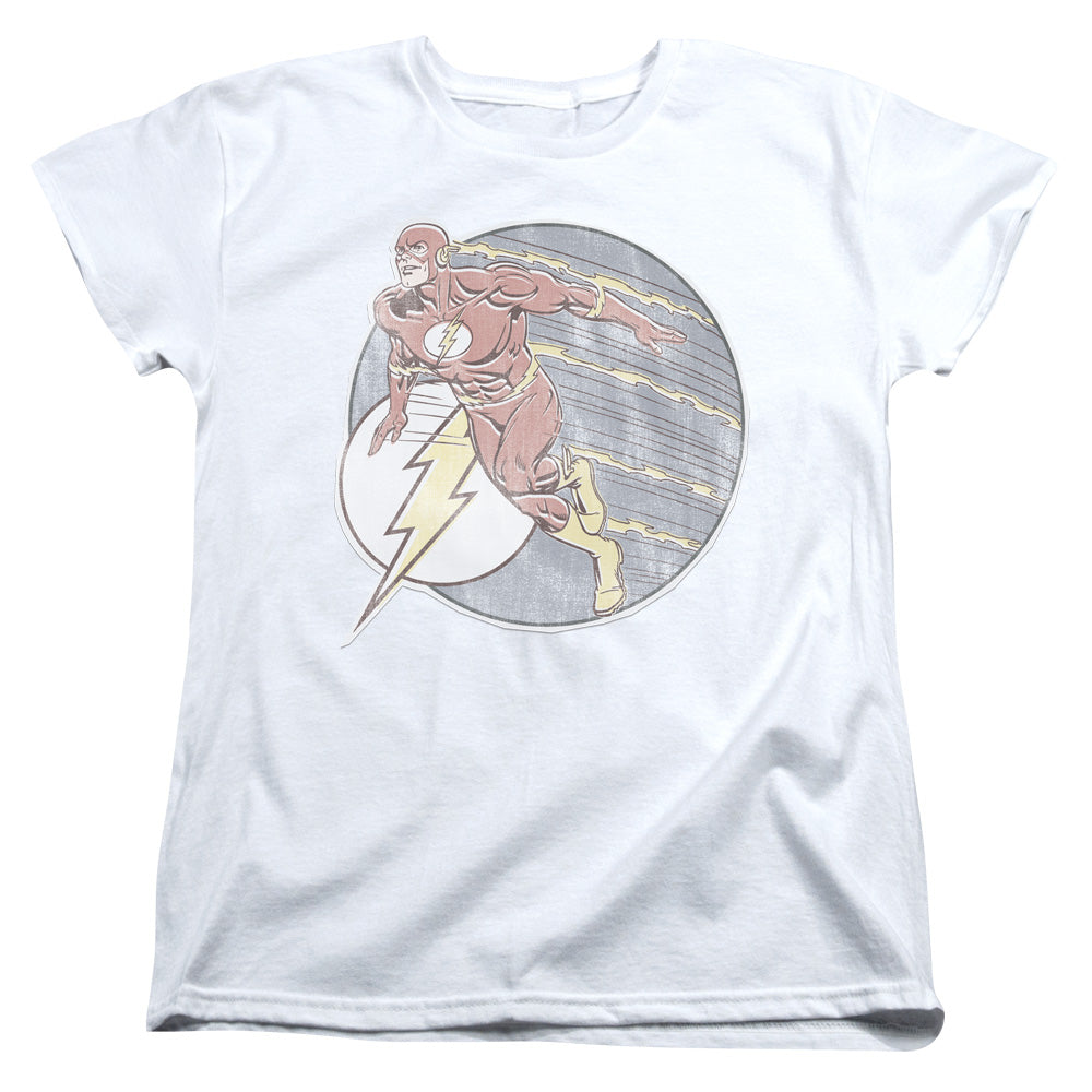 DC Comics Flash Retro Flash Iron on Womens T Shirt White