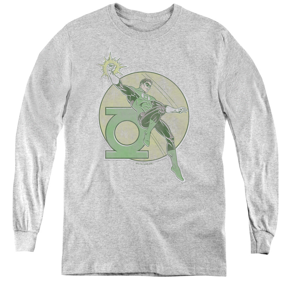 DC Comics Retro Lantern Iron on Long Sleeve Kids Youth T Shirt Athletic Heather