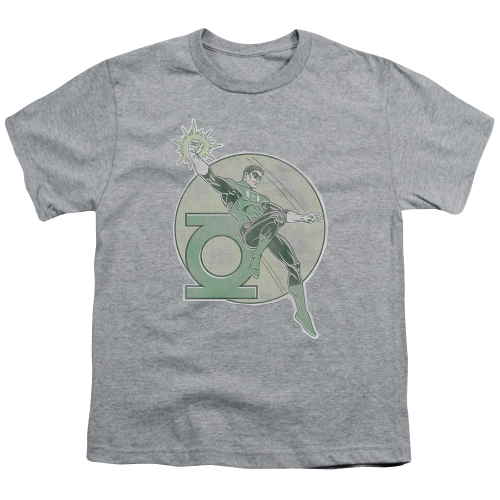 DC Comics Retro Lantern Iron on Kids Youth T Shirt Athletic Heather