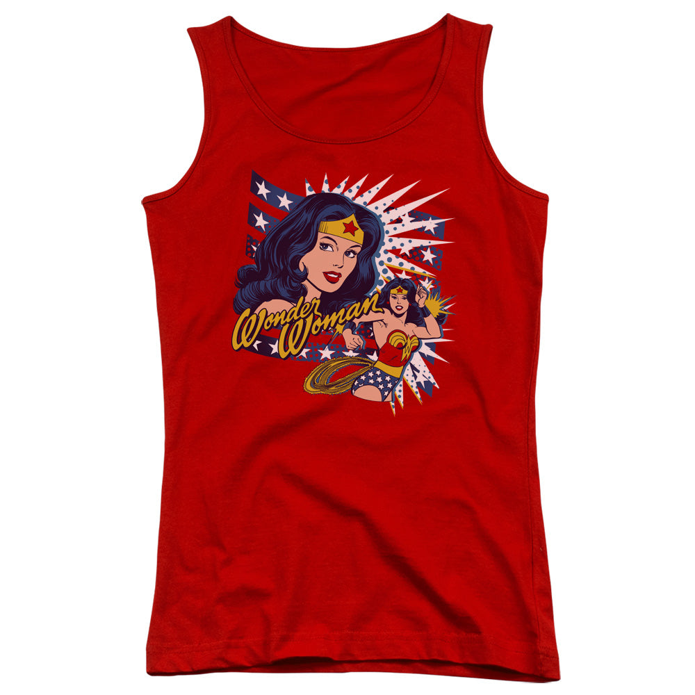 DC Comics Pop Art Wonder Womens Tank Top Shirt Red