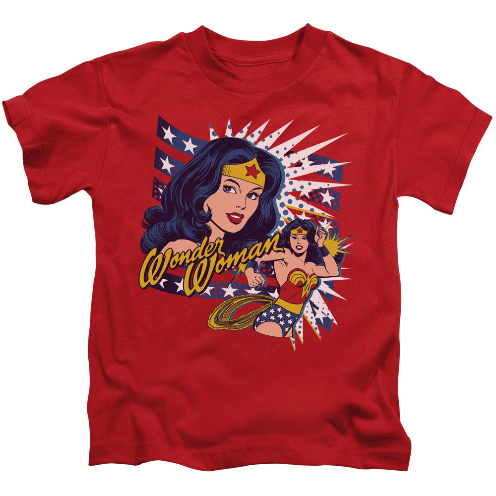 DC Comics Pop Art Wonder Juvenile Kids Youth T Shirt Red 