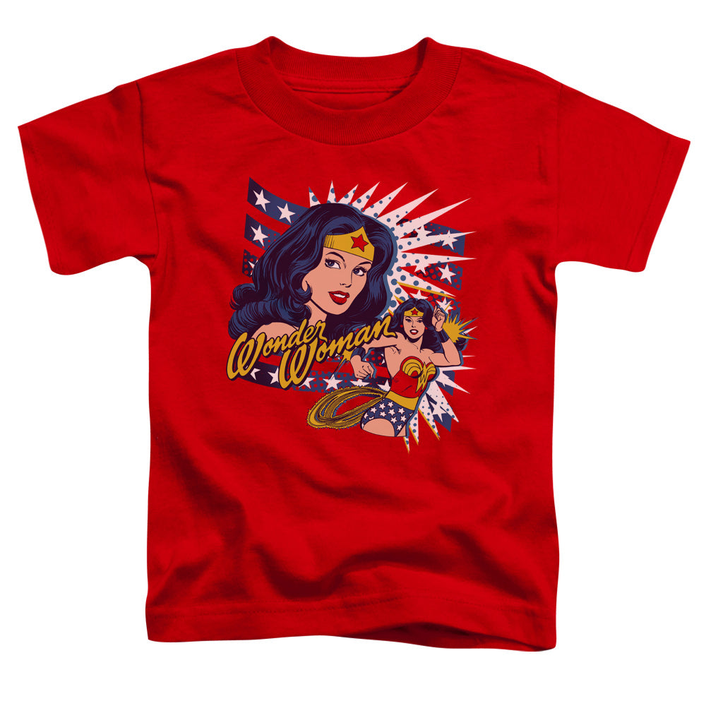 DC Comics Pop Art Wonder Toddler Kids Youth T Shirt Red