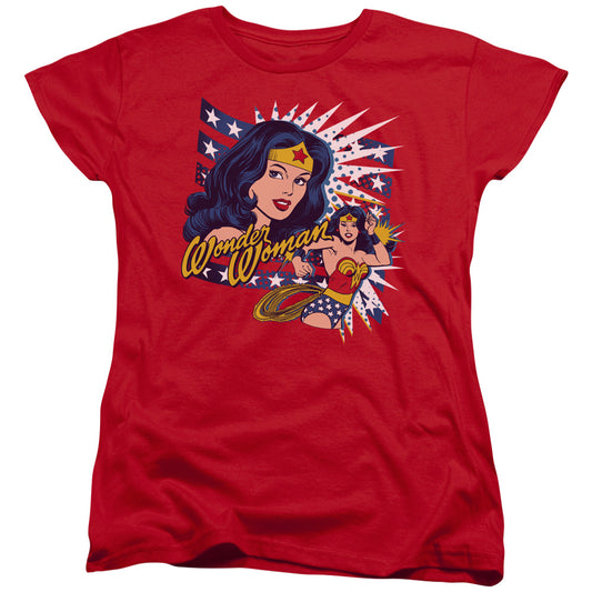 DC Comics Pop Art Wonder Womens T Shirt Red