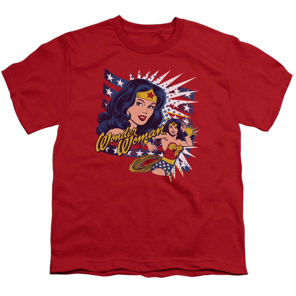 DC Comics Pop Art Wonder Kids Youth T Shirt Red