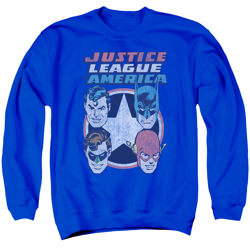 DC Comics 4 Stars Mens Crewneck Sweatshirt Royal Blue