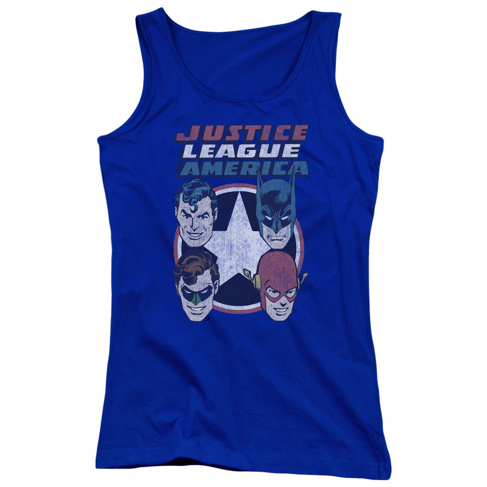 DC Comics 4 Stars Womens Tank Top Shirt Royal Blue