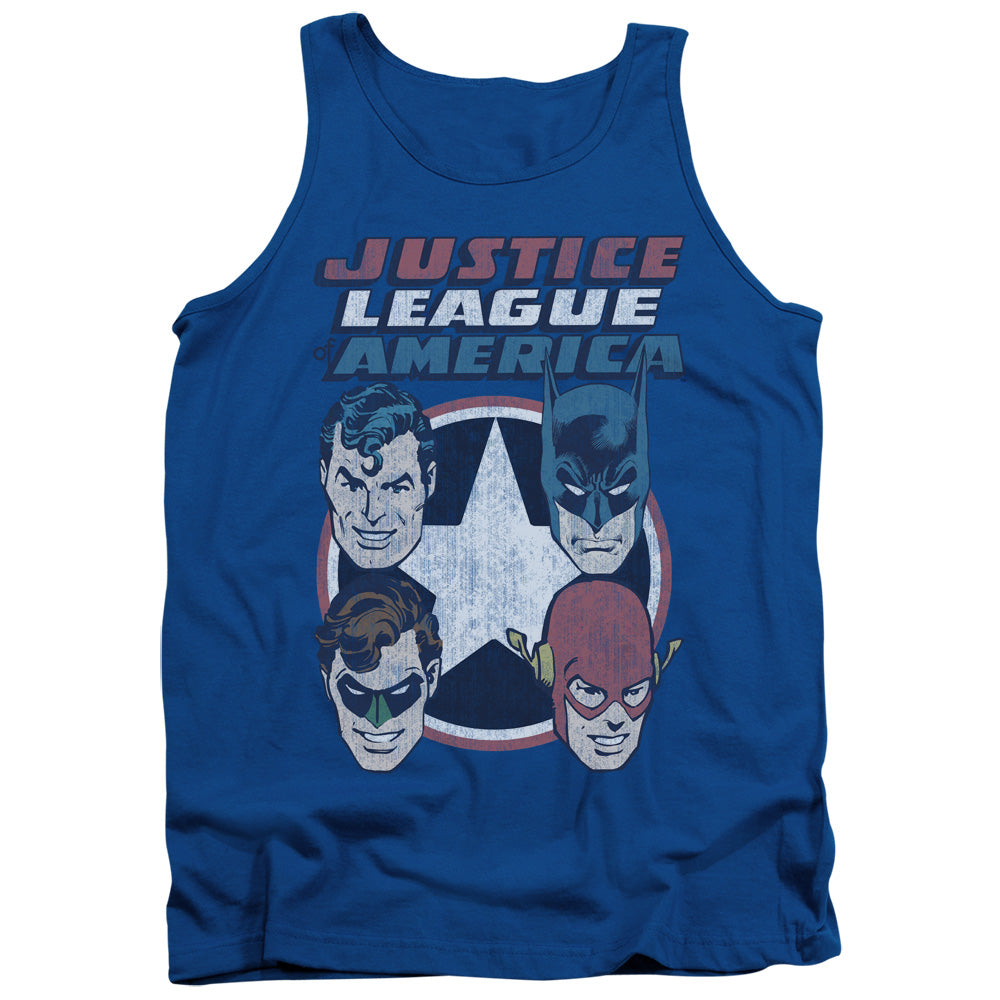 DC Comics 4 Stars Mens Tank Top Shirt Royal Blue