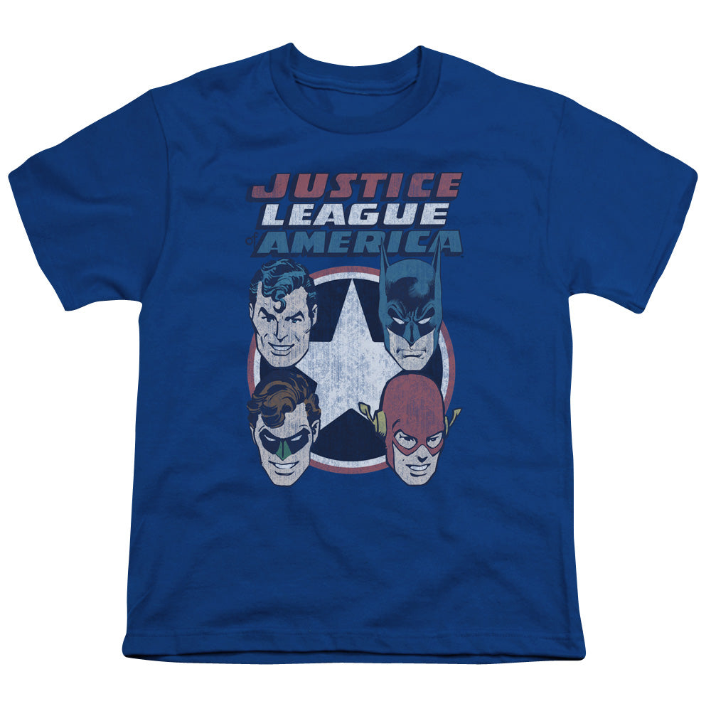 DC Comics 4 Stars Kids Youth T Shirt Royal Blue