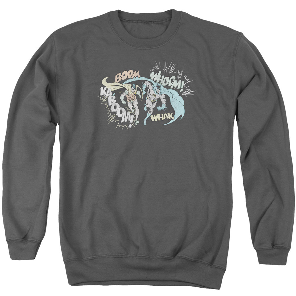 DC Comics Action Duo Mens Crewneck Sweatshirt Charcoal