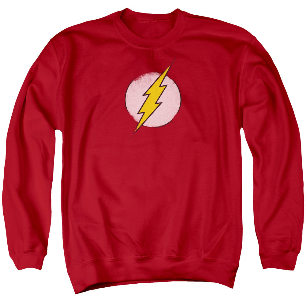 DC Comics Flash Rough Flash Logo Mens Crewneck Sweatshirt Red