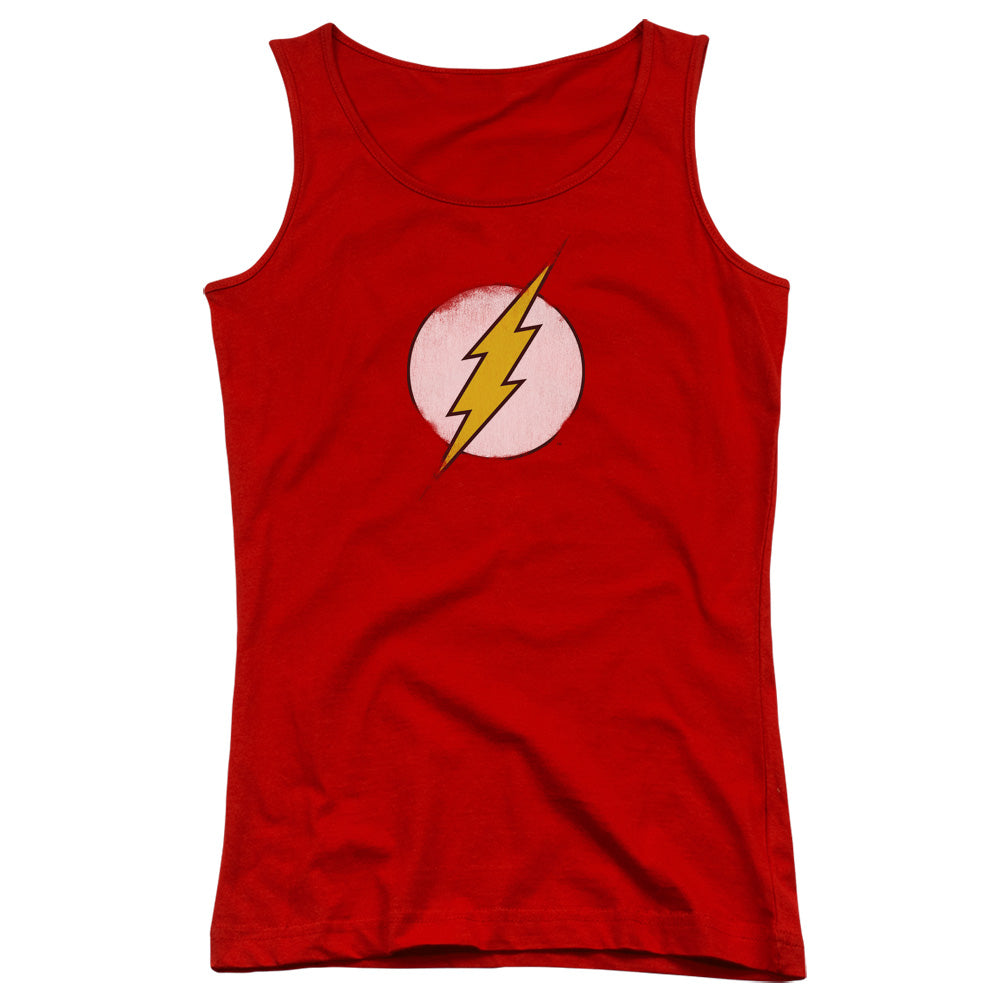 DC Comics Flash Rough Flash Logo Womens Tank Top Shirt Red