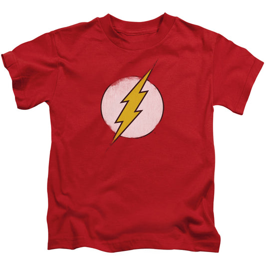 DC Comics Flash Rough Flash Logo Juvenile Kids Youth T Shirt Red 