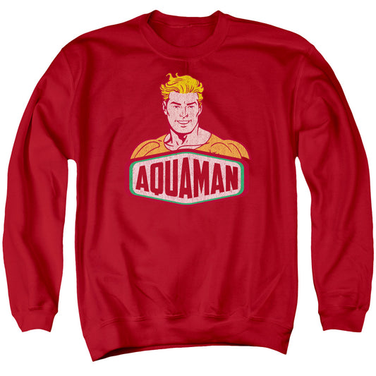 DC Comics Aquaman Sign Mens Crewneck Sweatshirt Red