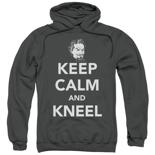 DC Comics Keep Calm and Kneel Mens Hoodie Charcoal