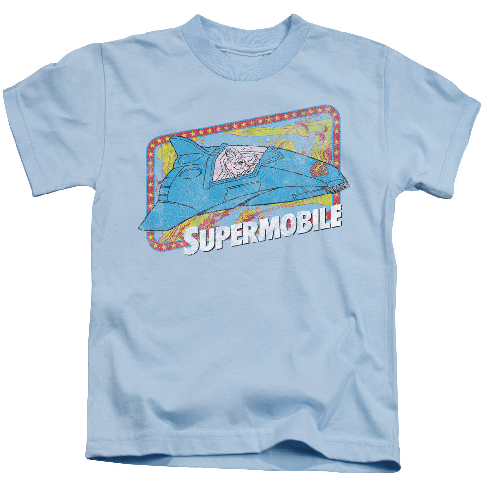 DC Comics Supermobile Juvenile Kids Youth T Shirt Light Blue 