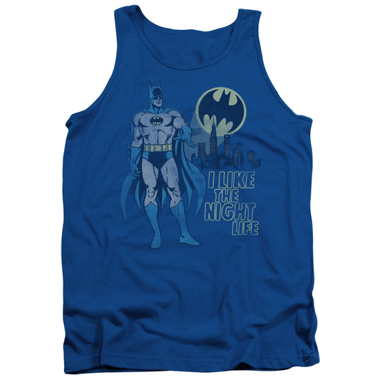 DC Comics Night Life Mens Tank Top Shirt Royal Blue